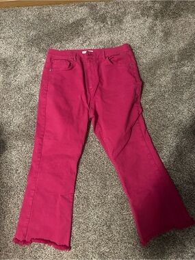LOFT Pink Wide-Leg Capris
